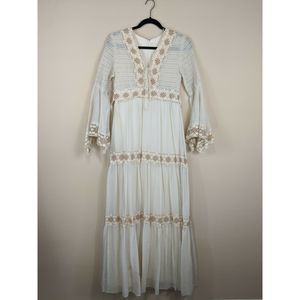VINTAGE PRAIRIE | 70's Boho Long Sleeve Lace Dress